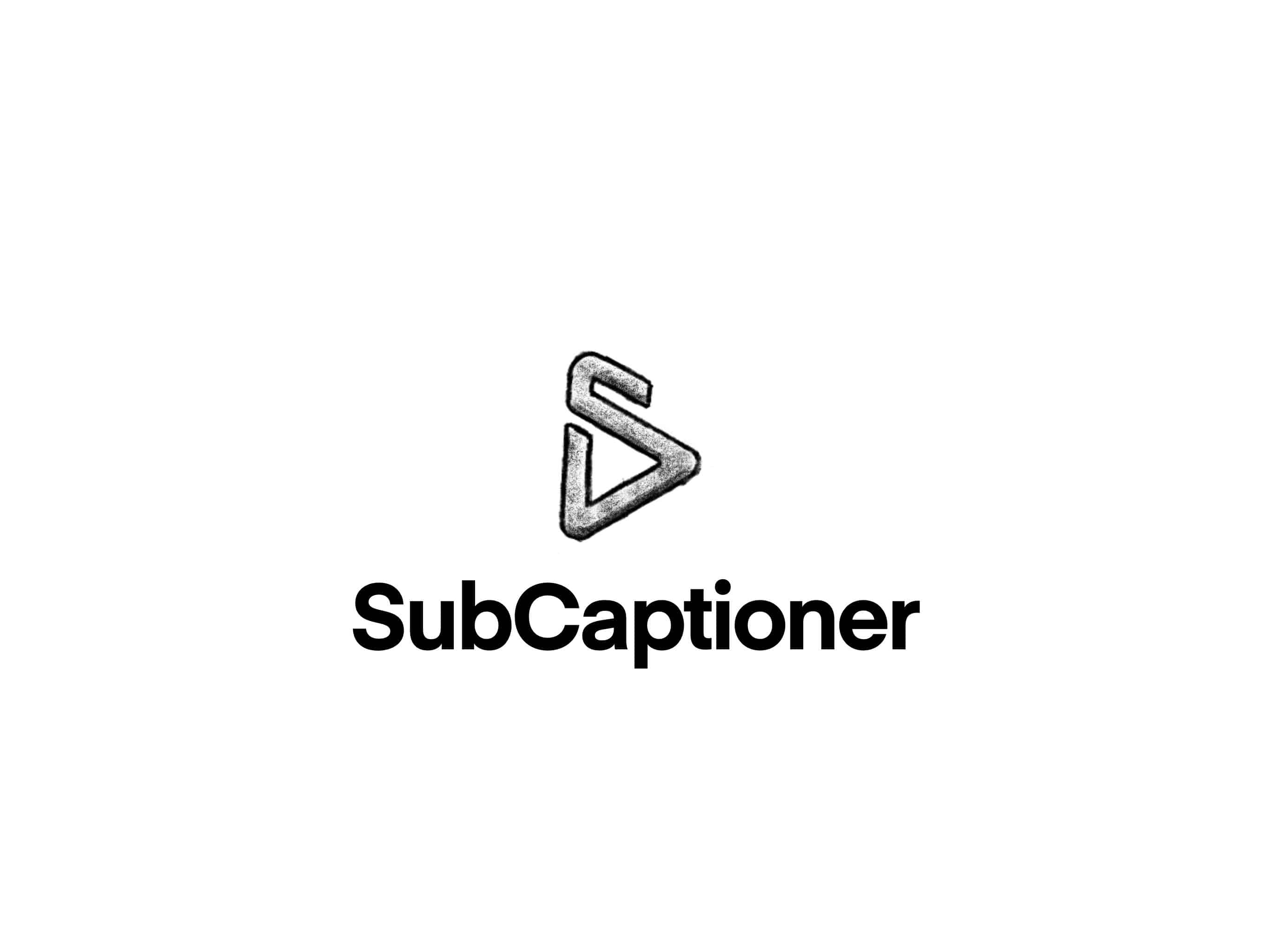 SubCaptioner early logo sketch concept - play button