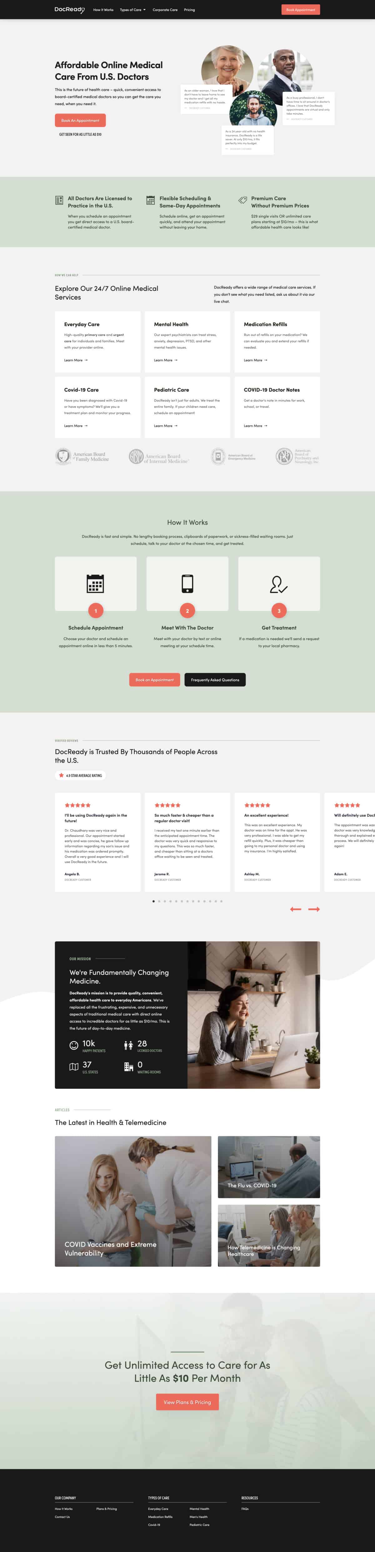 DocReady Home Page Web Design